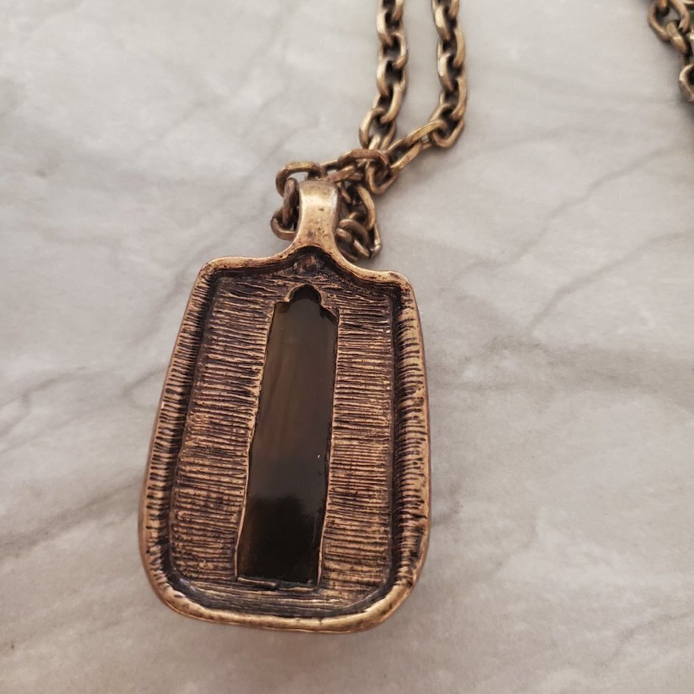 ✨ Ann Taylor Amber Rhinestones Crystals Pave Enamel Pendant Necklace ✨ - Picture 9 of 10